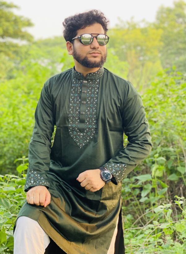 প্রিমিয়াম সুতি কাপড় সবুজ - Image 4