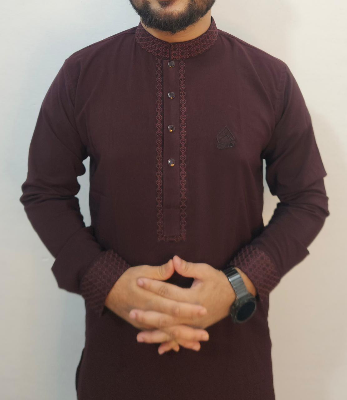 ✨ চায়না জাফরান স্টিচ পাঞ্জাবী ✨