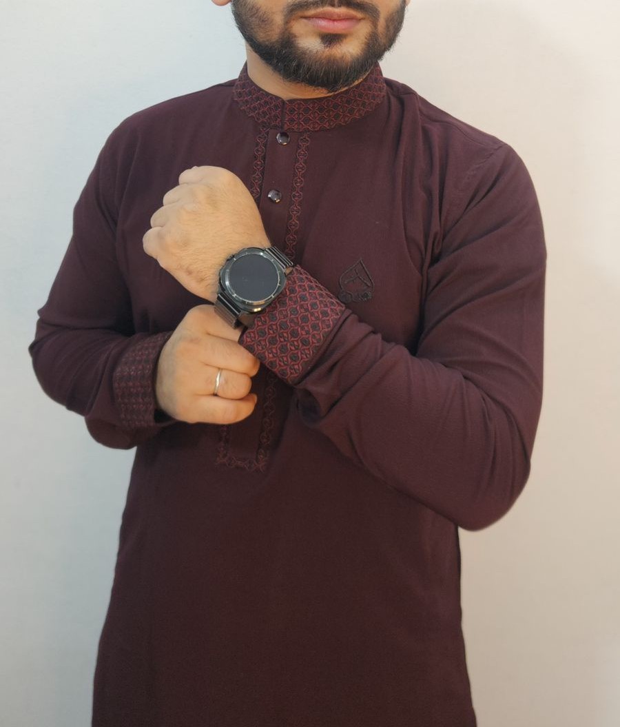 ✨ চায়না জাফরান স্টিচ পাঞ্জাবী ✨ - Image 2