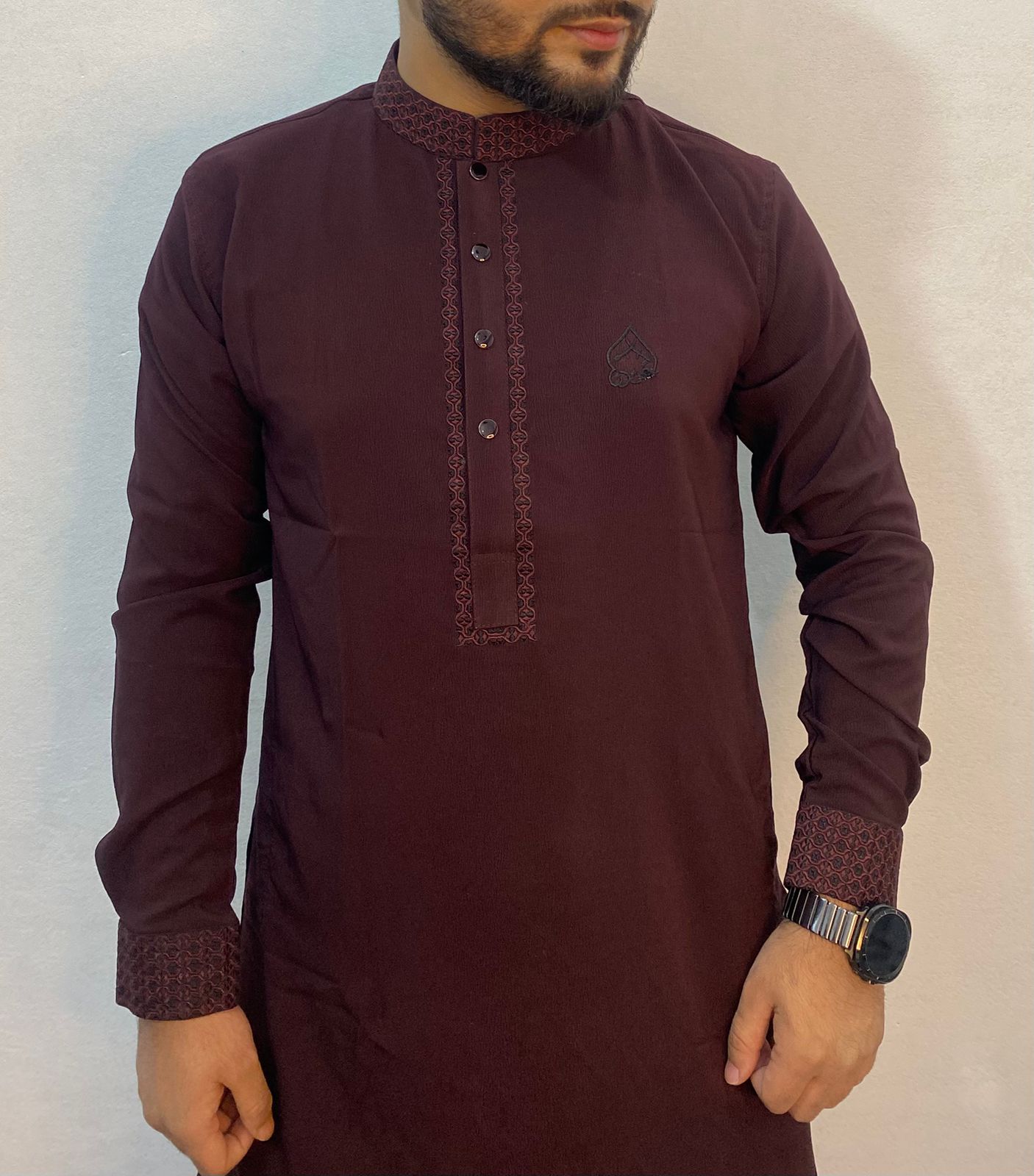 ✨ চায়না জাফরান স্টিচ পাঞ্জাবী ✨ - Image 3